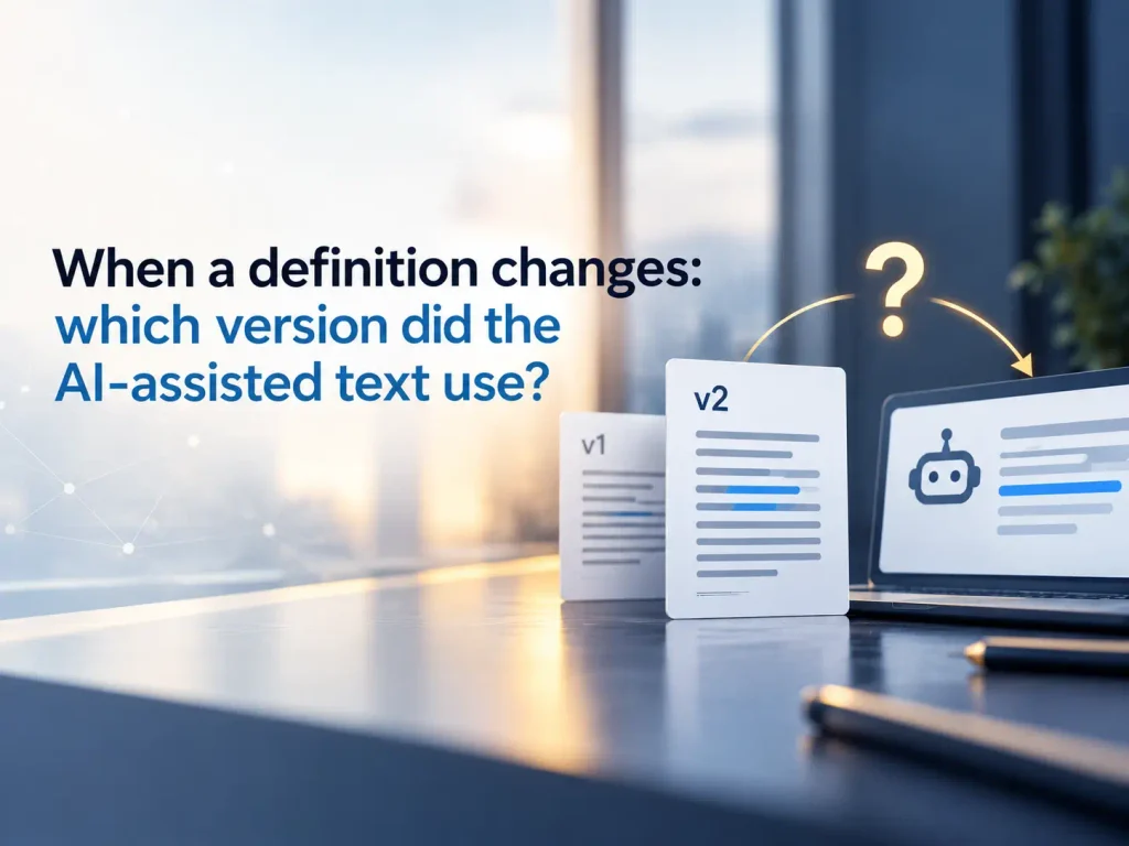 When Definitions Change, Version Matters